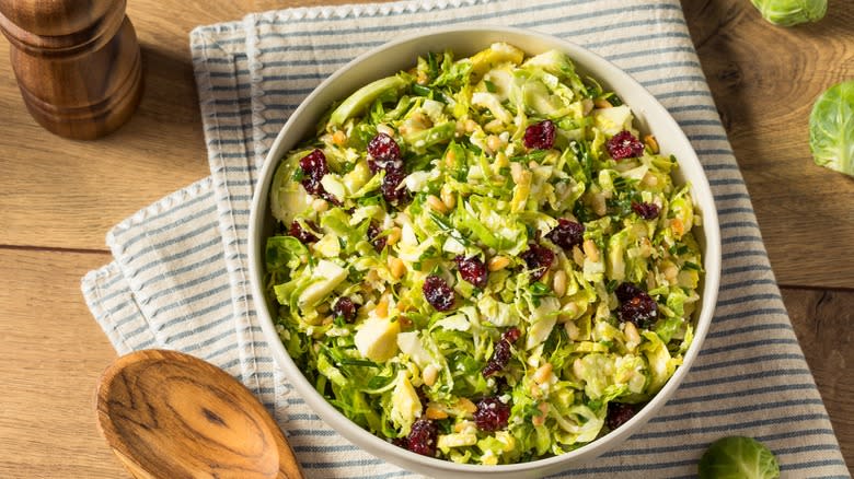 Bowl of Brussels sprout salad