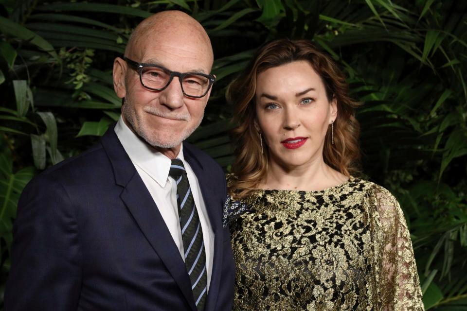 Patrick Stewart and wife Sunny Ozell (Willy Sanjuan/Invision/AP)