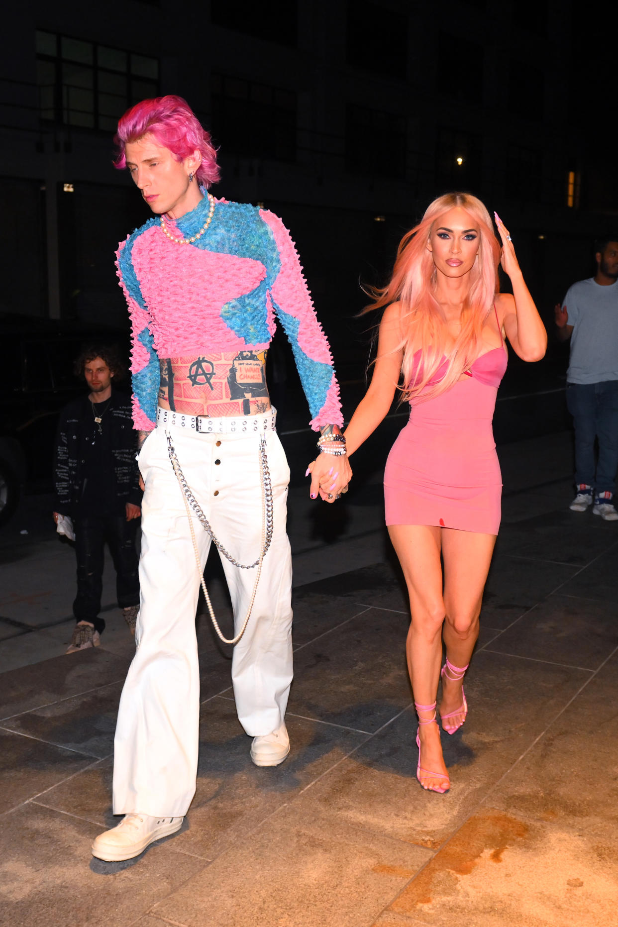 Megan Fox And Machine Gun Kelly in New York for the premiere of the music artist’s “Life in Pink” Hulu documentary. - Credit: Elder Ordonez / SplashNews.com