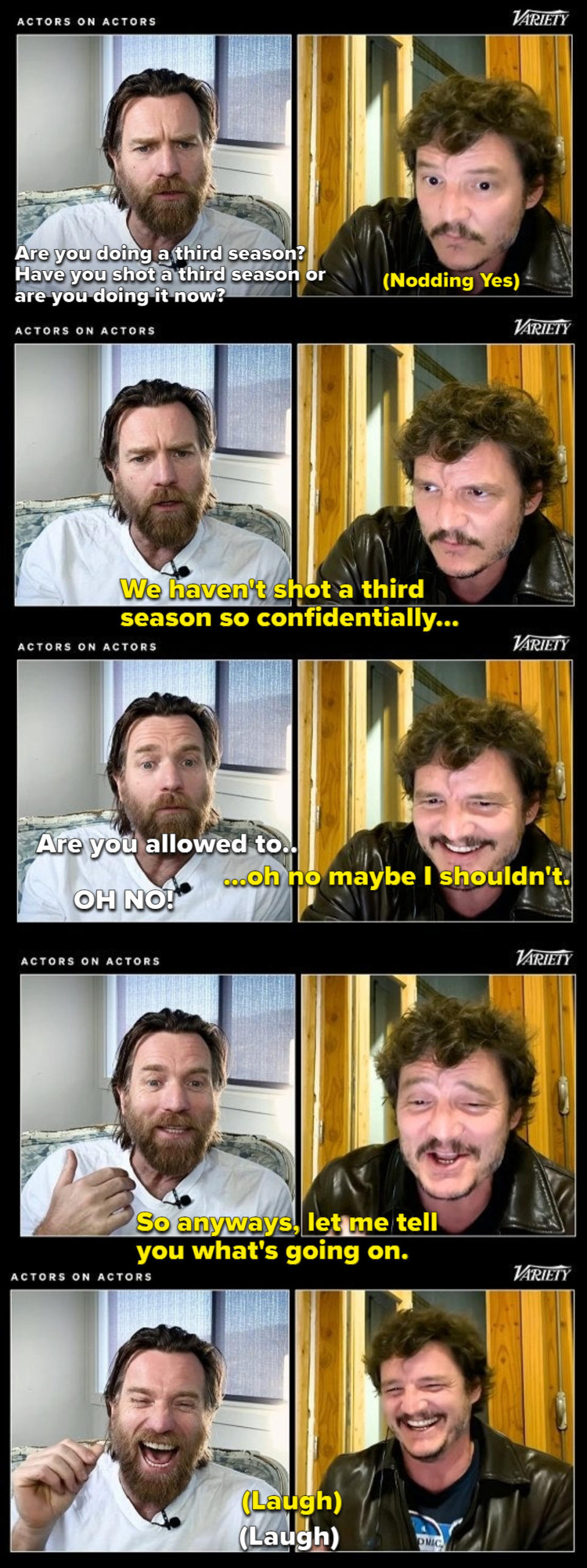 Pedro Pascal and Ewan McGregor talking about the Mandalorian