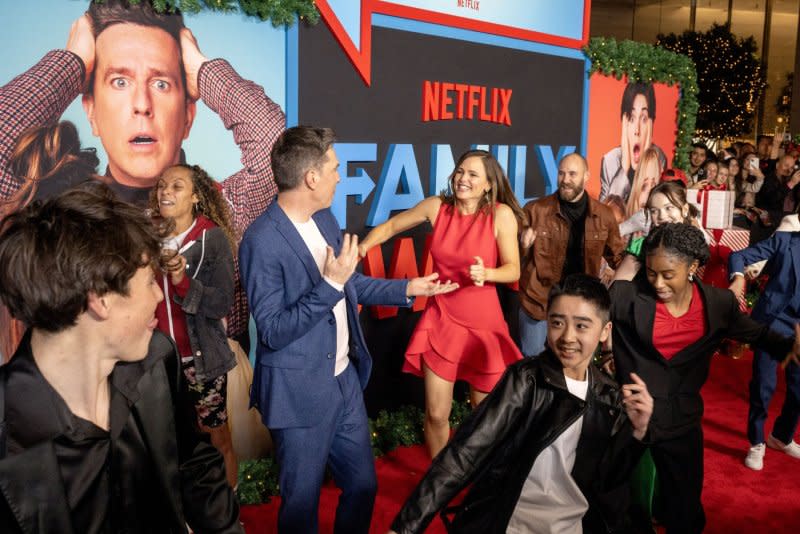 Jennifer Garner and Ed Helms attend the Los Angeles premiere of "Family Switch" on Thursday. Photo by Alex Gallardo/UPI