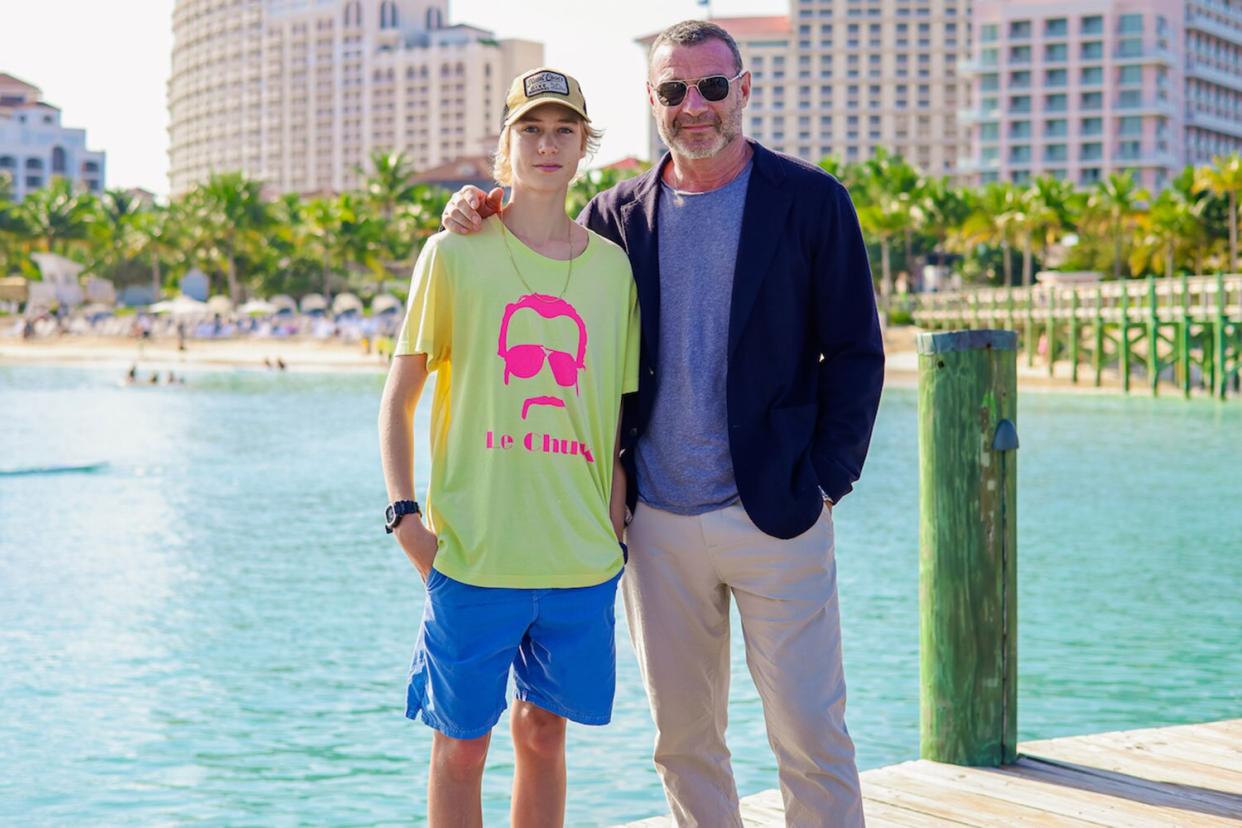 Photo credit: Baha Mar working hed:Liev Schreiber has a father son trip with sasha