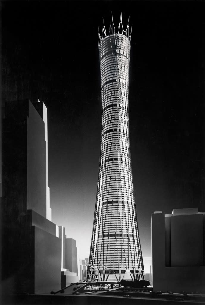 I.M. Pei, proposed the Hyperboloid, a 1,496-foot-tall office tower and transit hub to replace the station.