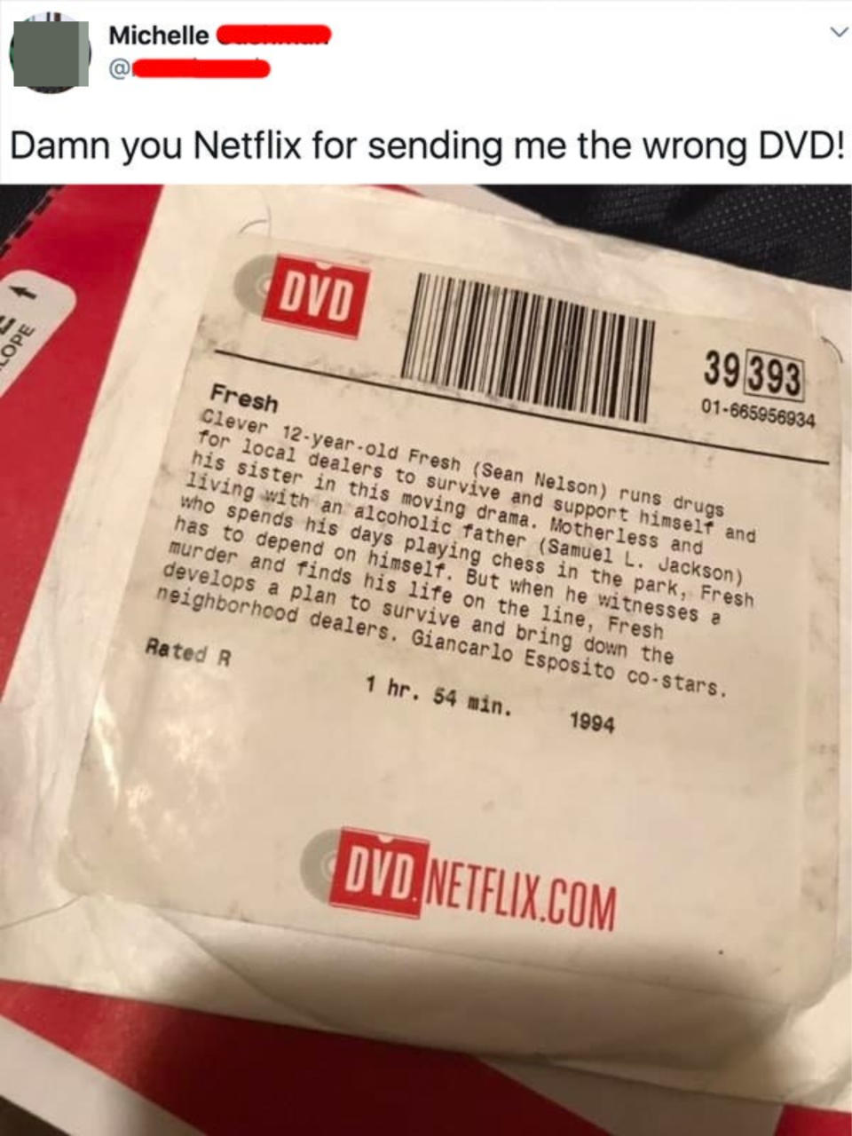 tweet reading damn you netflix for sending me the wrong dvd