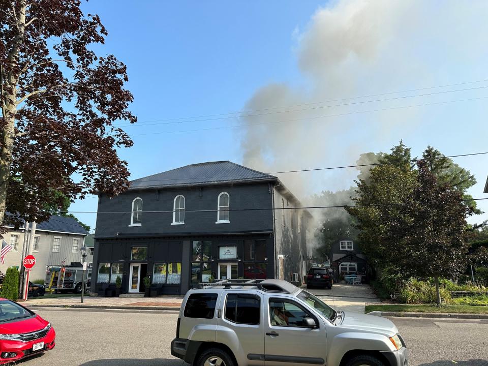 The Richland Township Fire Department battled a fire in the building that housed Ohio Valley Outfitters and two residents on July 24, 2023.