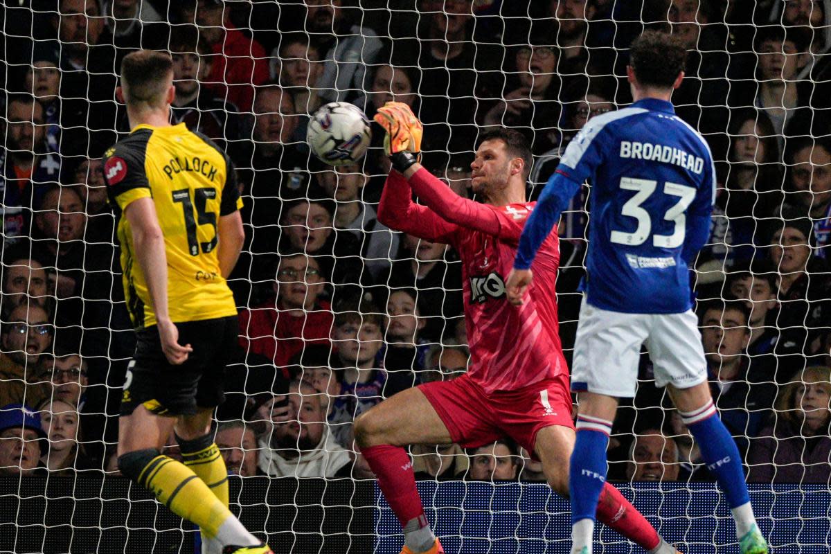 Daniel Bachmann in action against Ipswich Town this season <i>(Image: Shutterstock)</i>