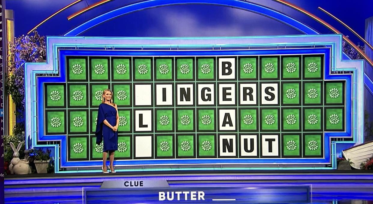 Did she say nuts? The puzzle in question on Wheel of Fortune.