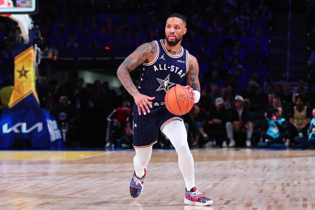 Damian Lillard hit 11 3 pointers and led the East to a historic win over the West on Sunday night at the All-Star Game