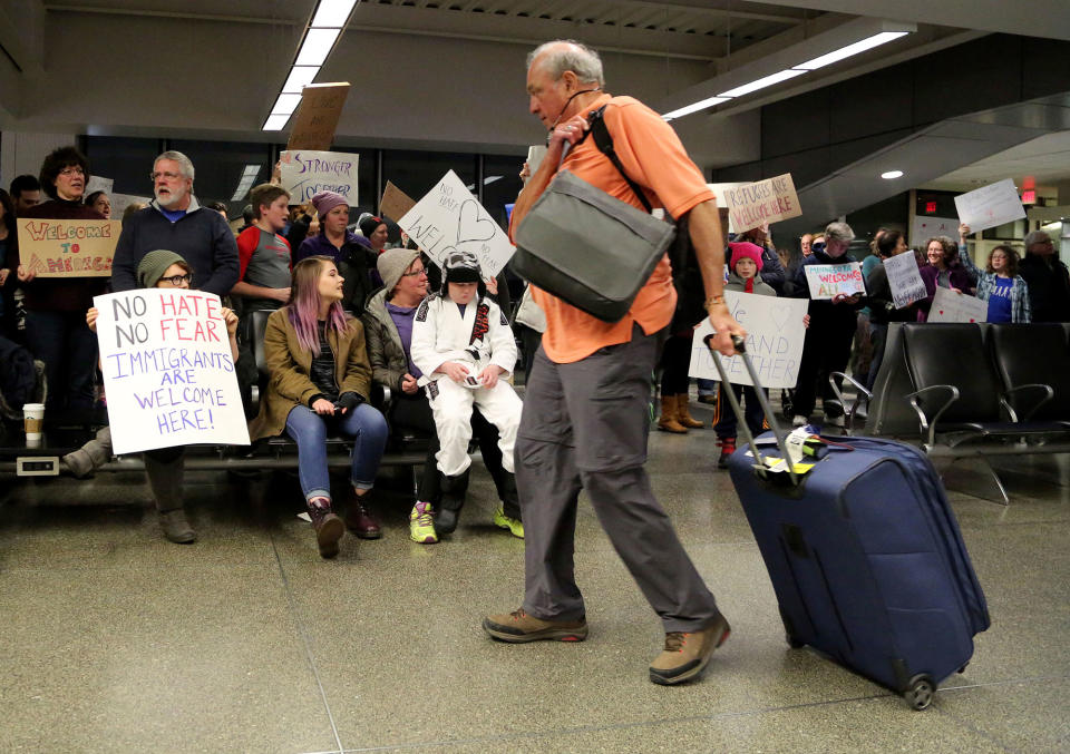 Protests at U.S. airports over travel ban