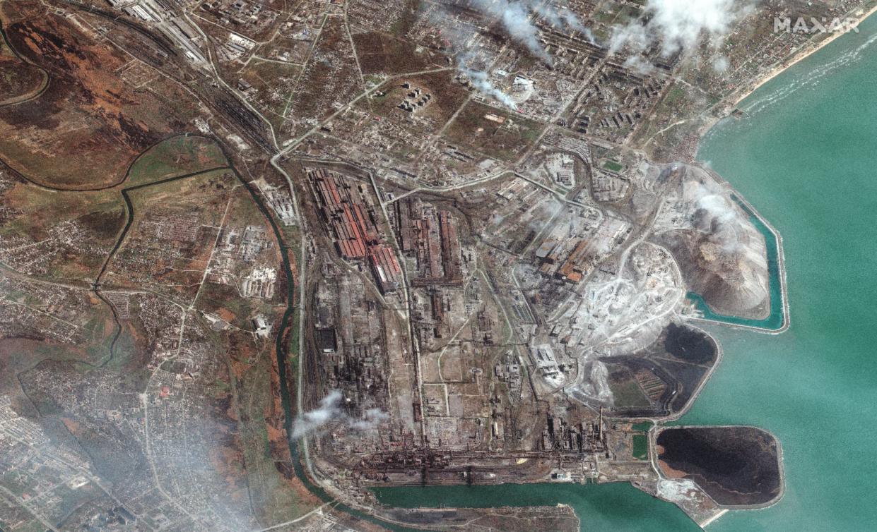 L'usine d'Azovstal à Marioupol, le 12 avril 2022. - Satellite image ©2022 Maxar Technologies