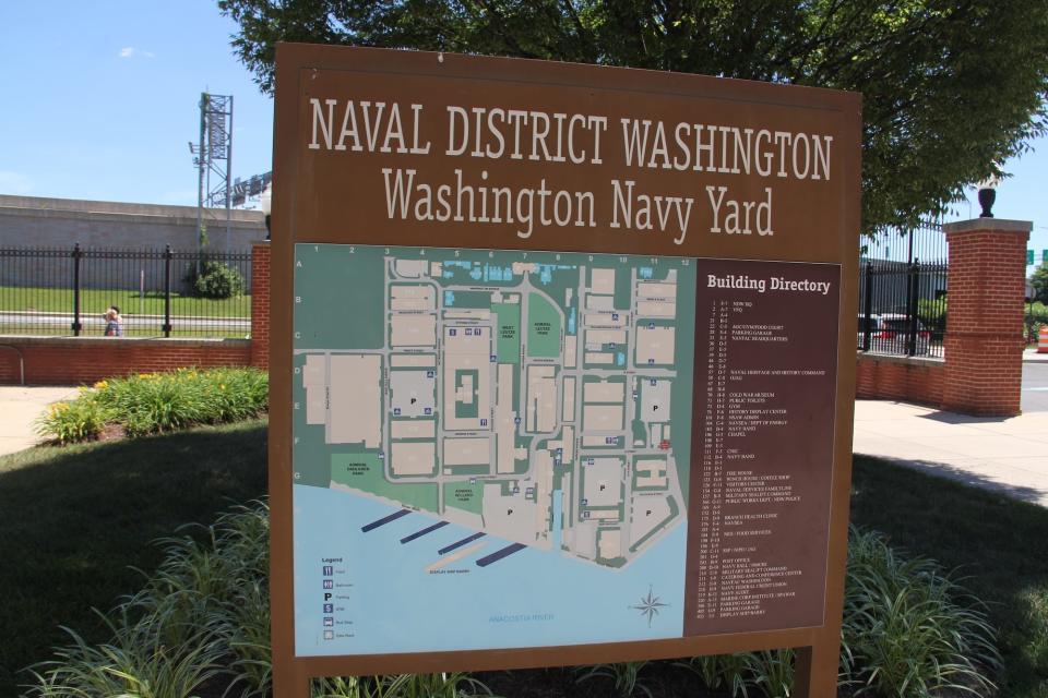 A map of the Naval District in Washington, DC.