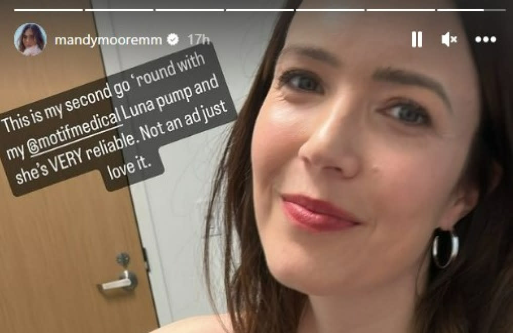 Mandy Moore uses a breast pump backstage on This Is Us
(C) Mandy Moore/Instagram credit:Bang Showbiz