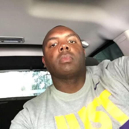 Baton Rouge police officer Montrell Jackson, who was killed in a shooting attack on July 17, 2016, is seen in a photograph from his social media account. Montrell Jackson/Facebook via REUTERS