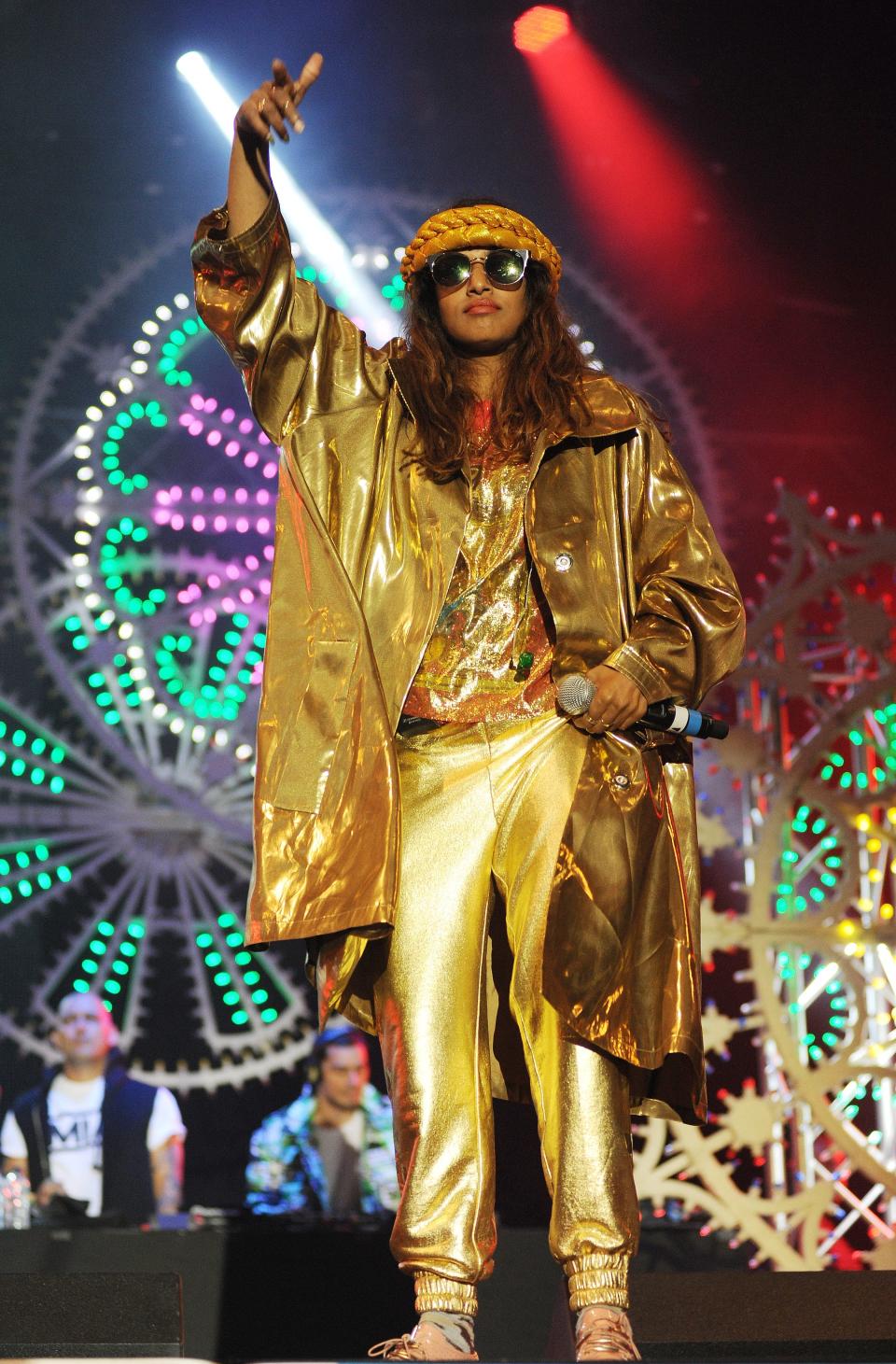 M.I.A. headlines the West Holts stage at the 2014 Glastonbury Festival.