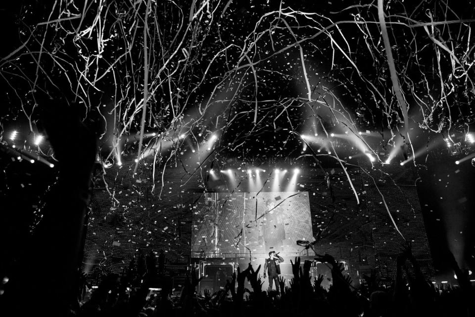 Explosions of confetti rain over the audience during the finale of the show. <b>More on Time.com:</b> <a href="http://www.time.com/time/photogallery/0,29307,2066373,00.html" rel="nofollow noopener" target="_blank" data-ylk="slk:Photos: Rain, South Korea's Unstoppable Pop Superstar;elm:context_link;itc:0;sec:content-canvas" class="link ">Photos: Rain, South Korea's Unstoppable Pop Superstar</a>