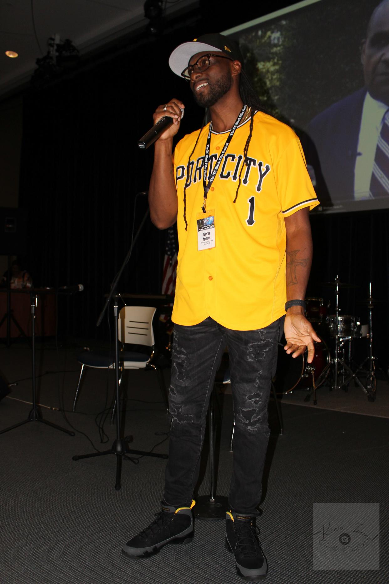 Wilmington City Councilman Kevin Spears, seen here at the N.C. Black Film Festival on Thursday, was charged with criminal contempt in Columbus County on Monday.