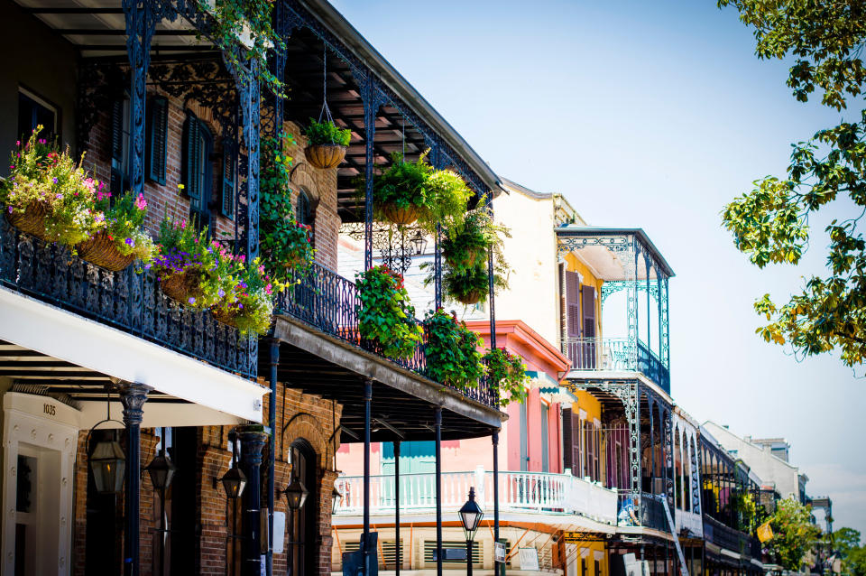 Iron balconies in New Orleans.