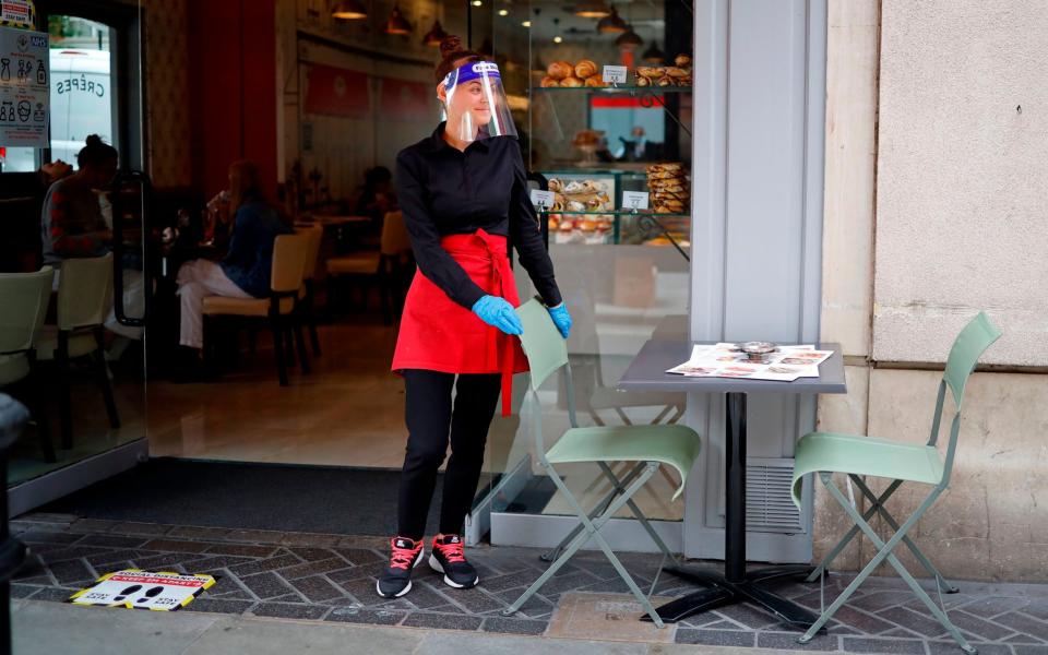 A waitress in central London