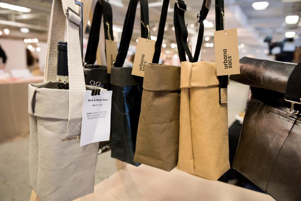 Urbana Sacs creates handcrafted bags and totes made of washable paper.