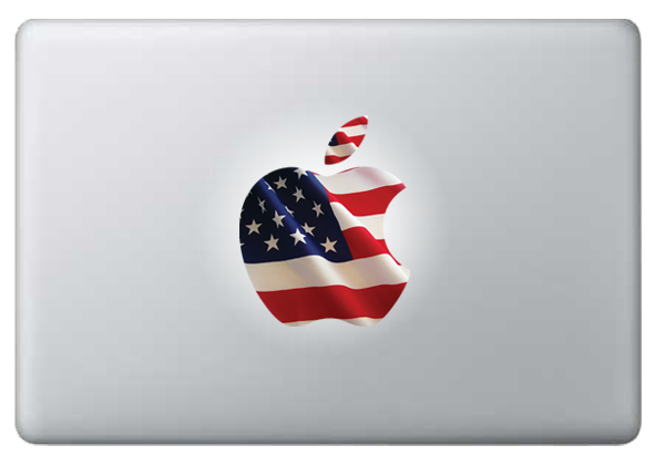 US Flag Apple laptop decal