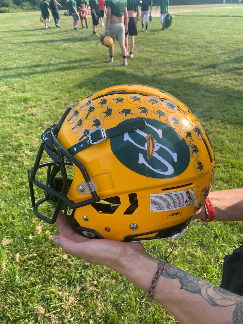 South Shore Tech's Todd Egan's helmet