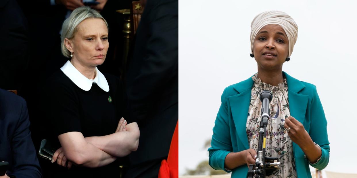 Republican Rep. Victoria Spartz of Indiana and Democratic Rep. Ilhan Omar of Minnesota.