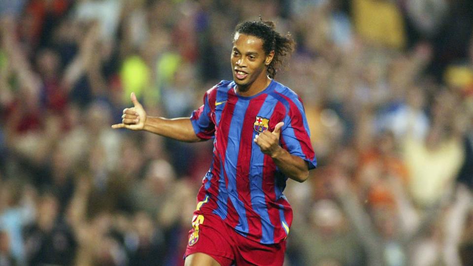 Ronaldinho enquanto estava no Barcelona