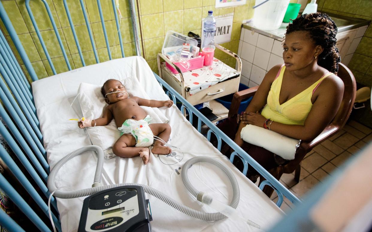 A three-month old baby is admitted to hospital in the DRC - Save the Children/Charlie Forgham-Bailey