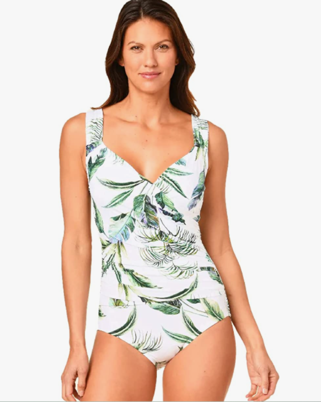 Jantzen Women’s Jungle Look Surplice UPF 50 One PieceSwimsuit