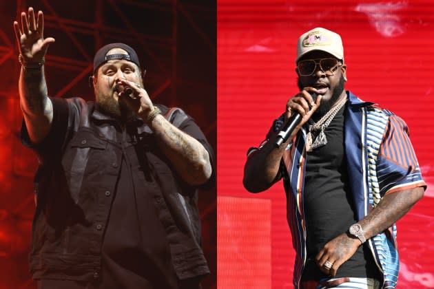 Jelly Roll, T-Pain - Credit: Amy Sussman/Getty Images for Stagecoach; Gilbert Flores/WWD via Getty Images