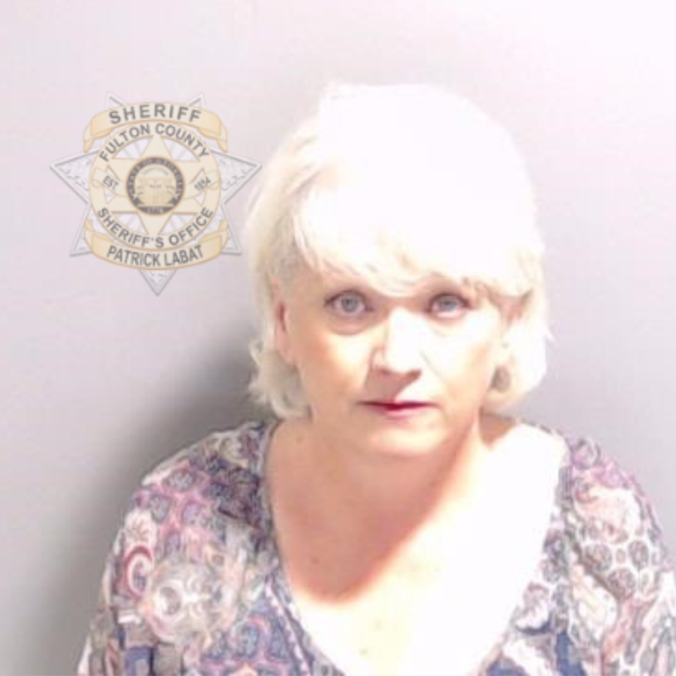 Cathleen Latham, Coffee County Republican Party chair, is shown in a police booking mugshot released by the Fulton County Sheriff's Office on August 23, 2023. (Fulton County Sheriff's Office)
