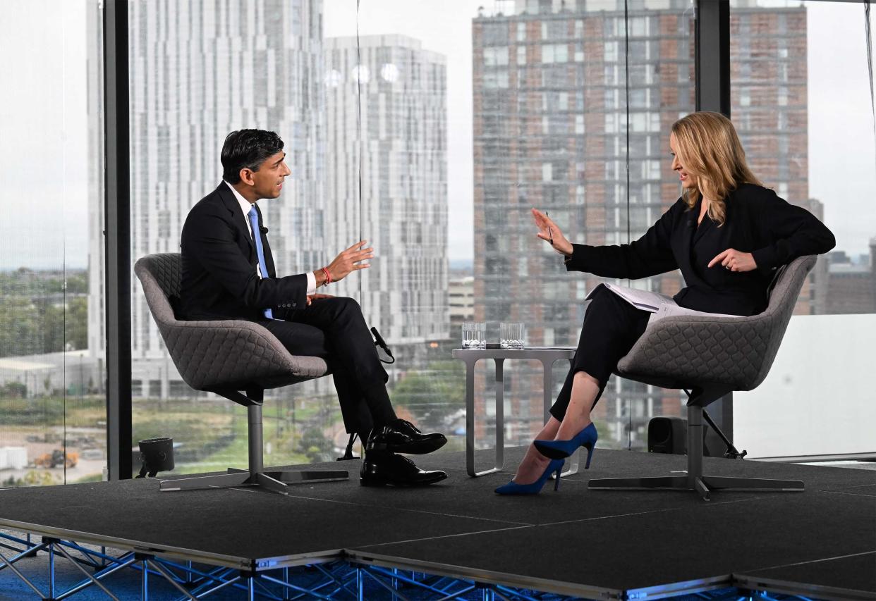 Rishi Sunak is interviewed by the BBC ahead of conference (PA)