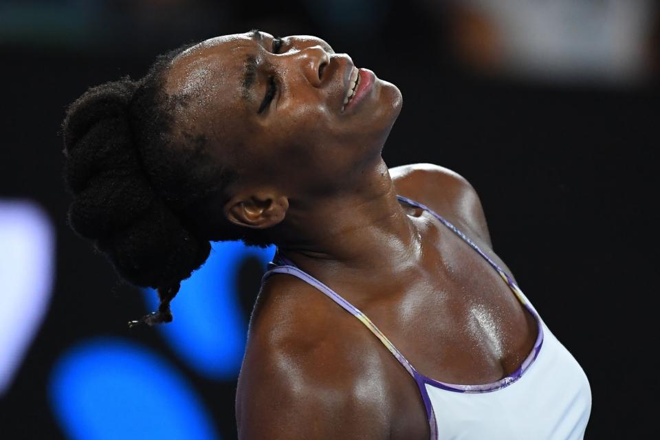 <p>Venus cannot believe she lost that point </p>