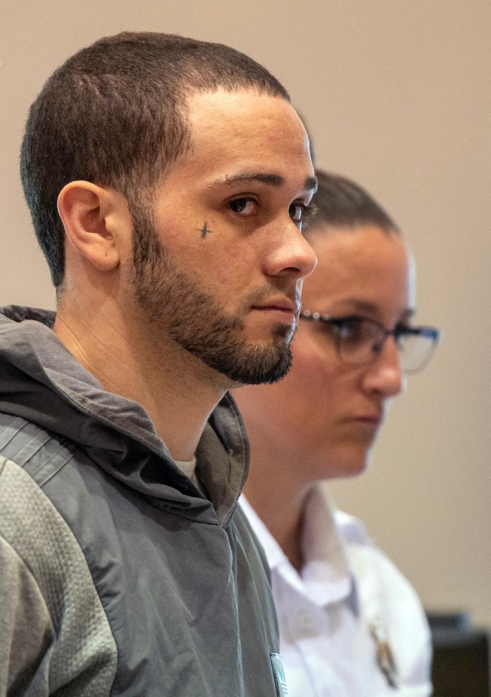 Wilbert I. Nieves, charged with murdering Franklin Mane, is arraigned in Leominster District Court Thursday.