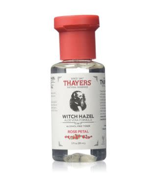 This is one everyday beauty essential we can't travel without. In addition to being antibacterial, <a href="https://www.amazon.com/Thayers-Alcohol-Free-Petal-Witch-Hazel/dp/B01MT65VJ3" target="_blank" rel="noopener noreferrer">Thayers witch hazel</a> is the perfect skin toner, cleanser, soother and refresher. Just swipe a little on your face in the morning and at night after cleansing, or spritz it on mid-day for a refreshing pick-me-up.&nbsp;<br /><br /><strong>Get a travel-size bottle on <a href="https://www.amazon.com/Thayers-Alcohol-Free-Petal-Witch-Hazel/dp/B01MT65VJ3" target="_blank" rel="noopener noreferrer">Amazon</a>, $5.</strong>