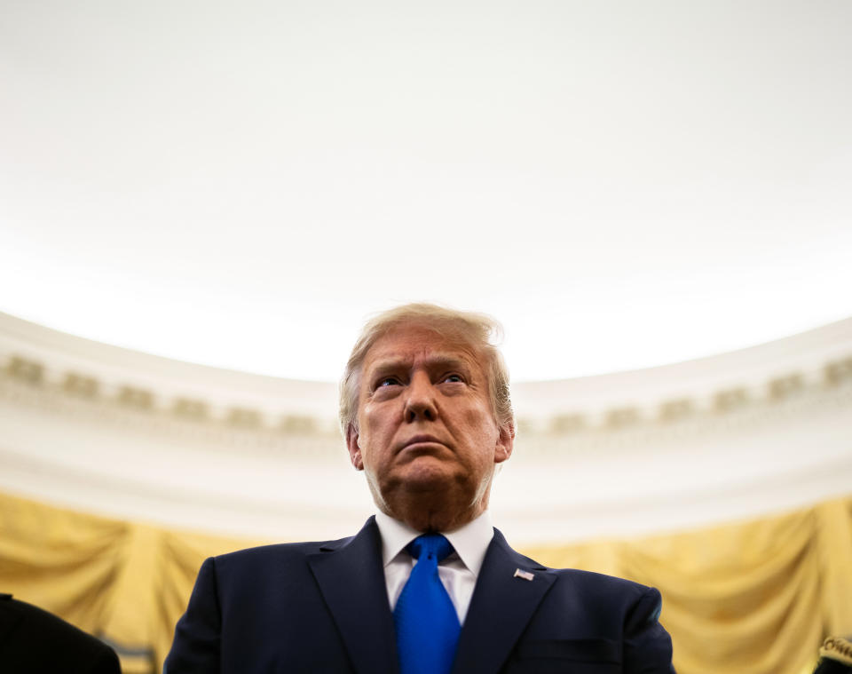 El entonces presidente Donald Trump en el Despacho Oval el 7 de diciembre de 2020. (Doug Mills/The New York Times)