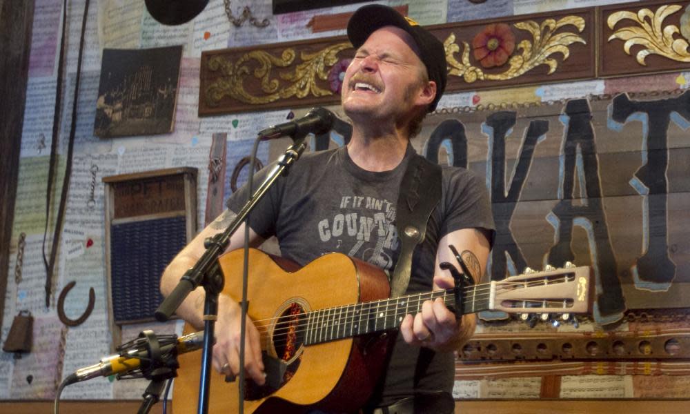 Hiss Golden Messenger on stage in Happy Valley, Oregon. 