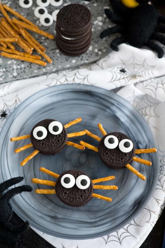 <p>Seeded At The Table</p><p><strong>Get the recipe: <a href="https://www.seededatthetable.com/spider-oreos/" rel="nofollow noopener" target="_blank" data-ylk="slk:Spider Oreos;elm:context_link;itc:0;sec:content-canvas" class="link ">Spider Oreos</a></strong></p><p><strong>Related: <a href="https://parade.com/1080071/kristamarshall/cookies-cream-fluff-recipe/" rel="nofollow noopener" target="_blank" data-ylk="slk:Cookies and Cream Fluff;elm:context_link;itc:0;sec:content-canvas" class="link ">Cookies and Cream Fluff</a></strong></p>