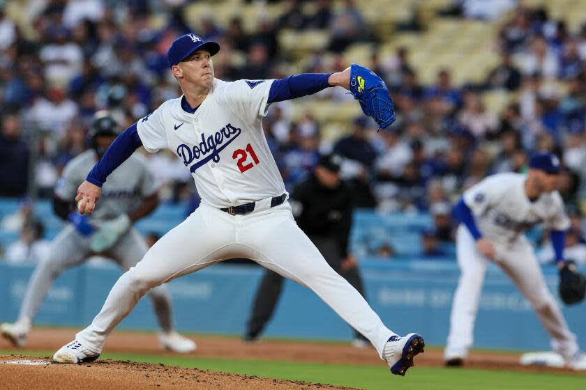 Los Angeles, CA, Monday, May 6, 2024 - LA Dodgers pitcher Walker Buehler delivers a pitch.
