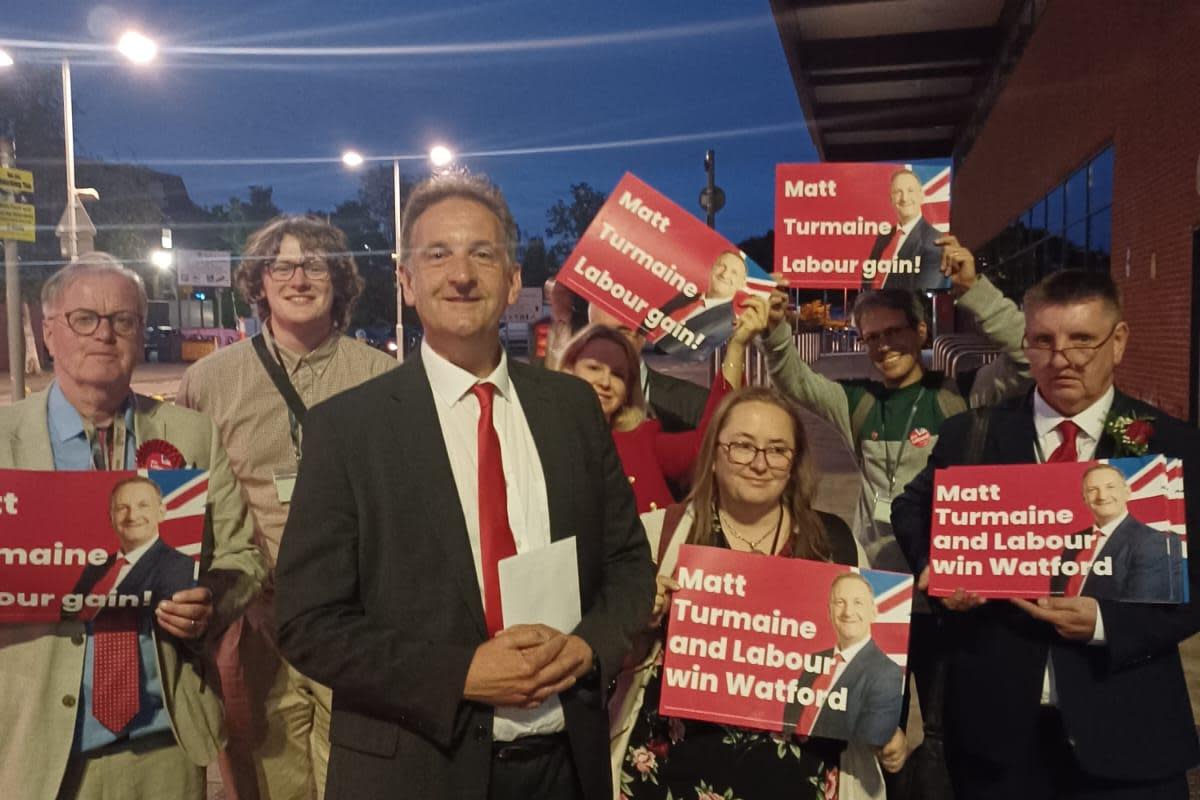 Matt Turmaine and the successful Watford Labour team. <i>(Image: Newsquest)</i>