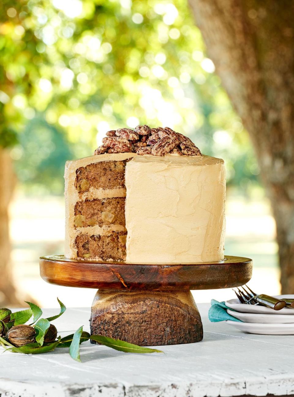 Apple-Cinnamon Layer Cake with Salted Caramel Frosting