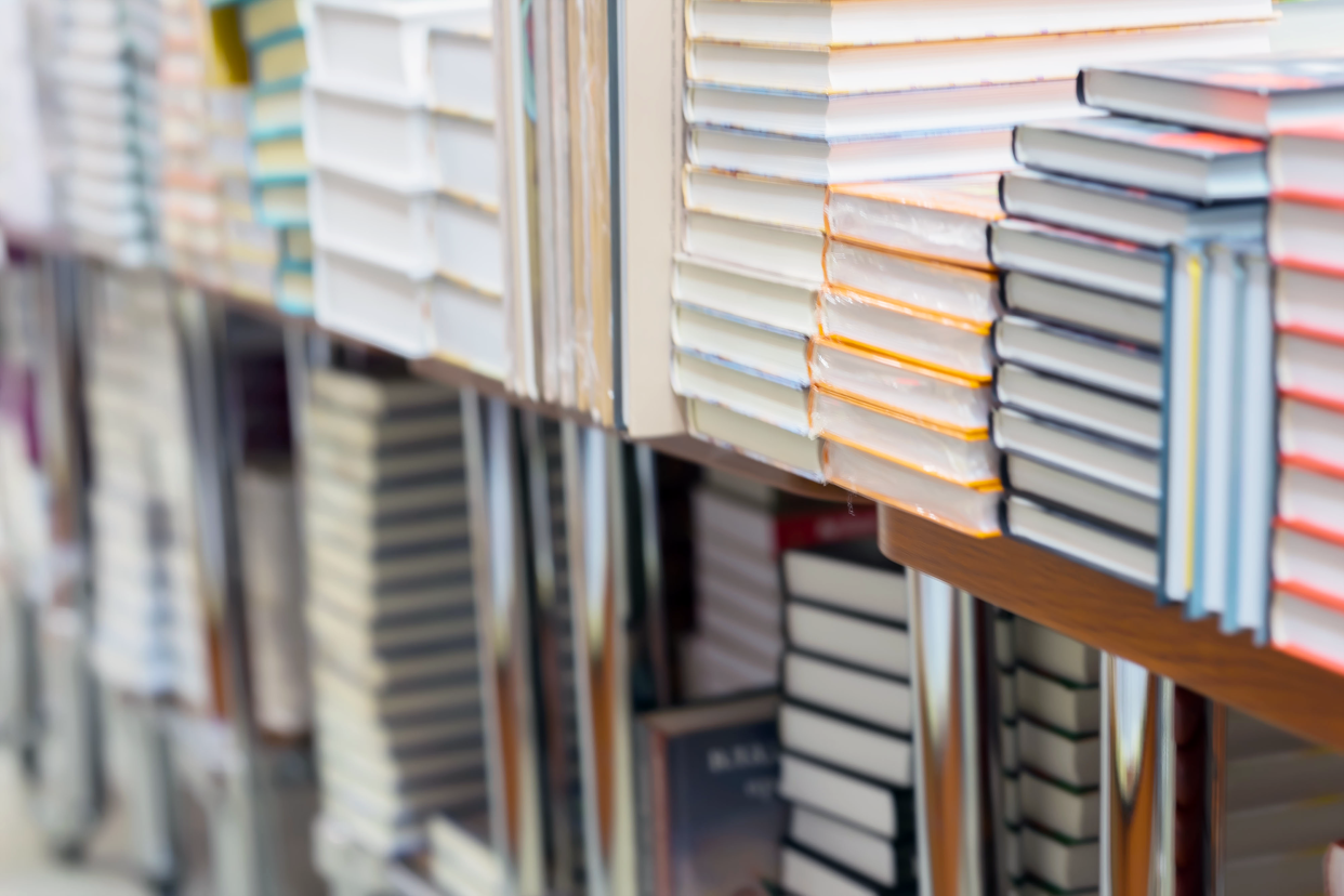 shelf of books in a store