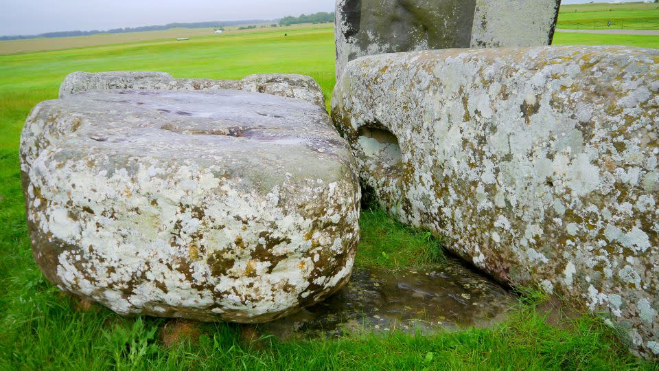 The altar stone can be seen beneath two larger sarsen stones. - Nick Pearce/Aberystwyth University