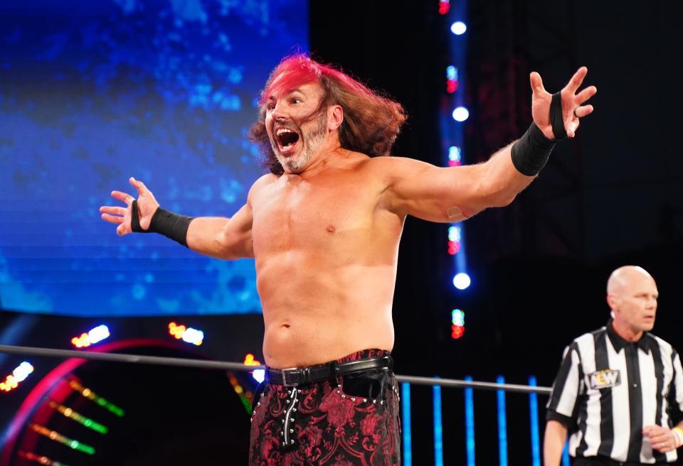 Matt Hardy, pictured competing for All Elite Wrestling.