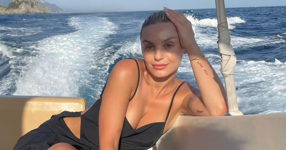 MAFS' Domenica Calarco on a boat in Italy.