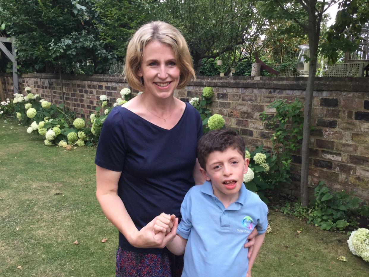 Battle: Caroline Scott with her son Charlie