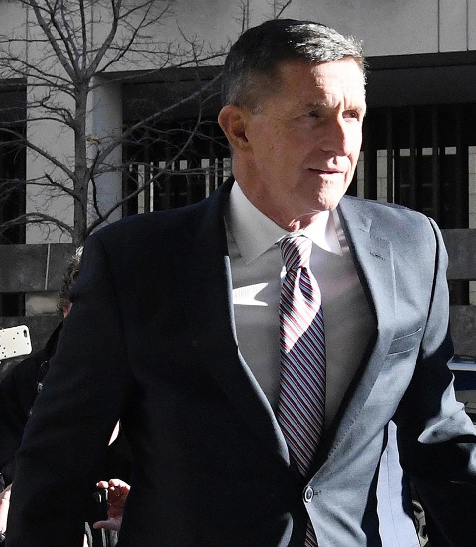 Former National Security Advisor Michael Flynn arrives at U.S. District Court in Washington, D.C., in December 2018.