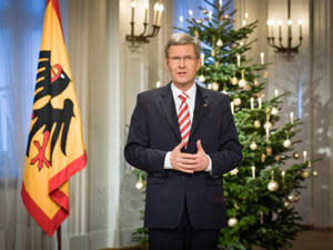 Bundespräsident Christian Wulff während seiner Weihnachtsrede (Bild: Reuters)