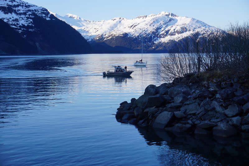 FILE PHOTO: Small boats returning to the harbor are seen before the upcoming harvests, in Whittier