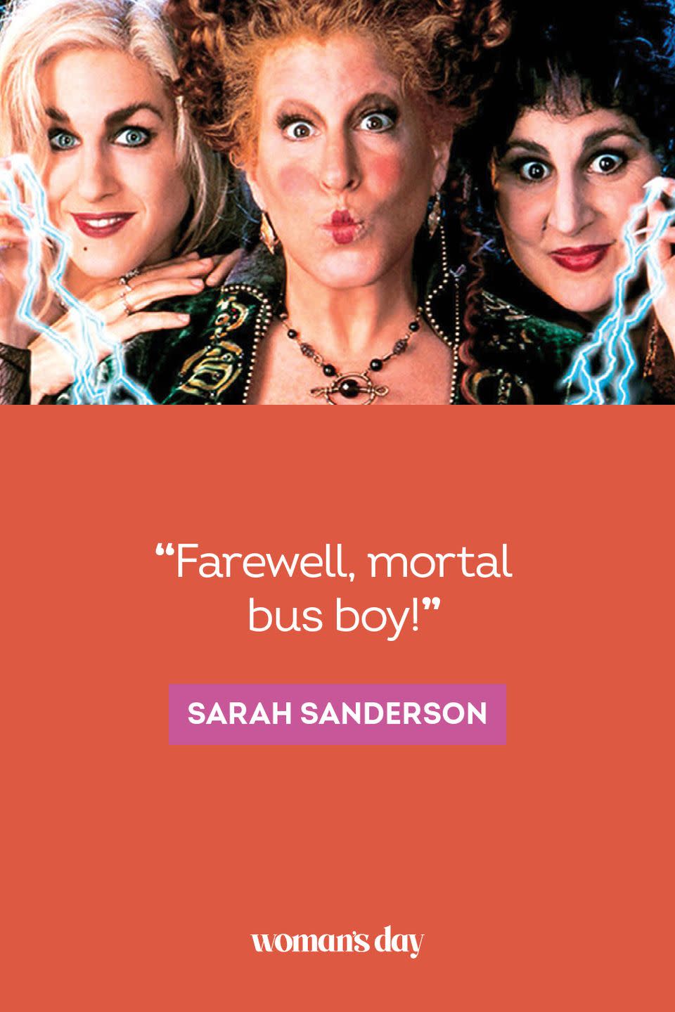 <p>“Farewell, mortal bus boy!” — Sarah Sanderson</p>